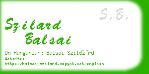 szilard balsai business card